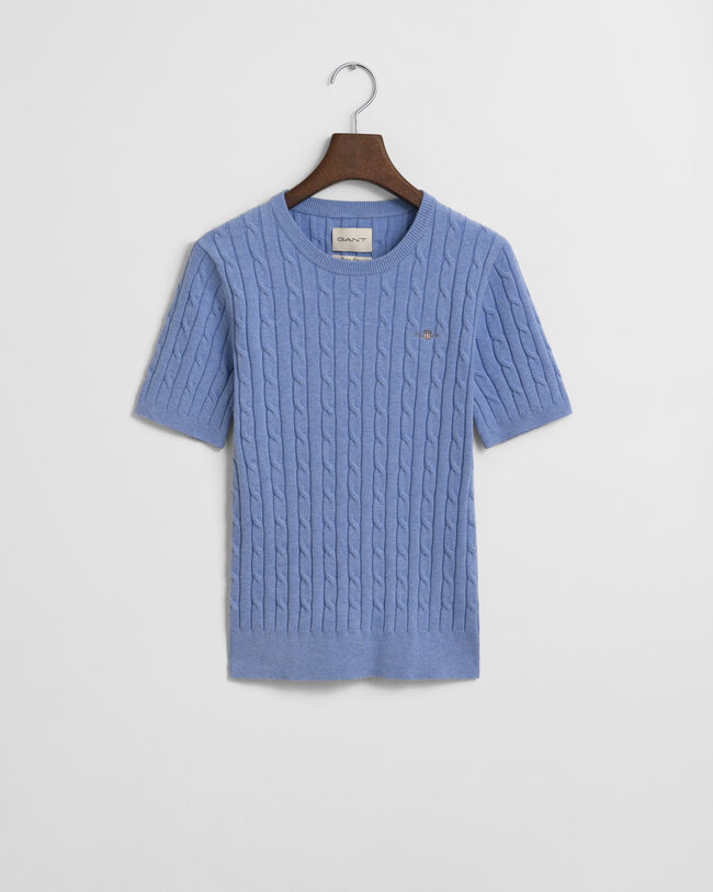 Joustopuuvillainen palmikkoneulepusero