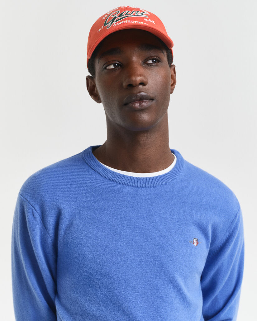 Ohut lampaanvillaneule, pyöreä pääntie