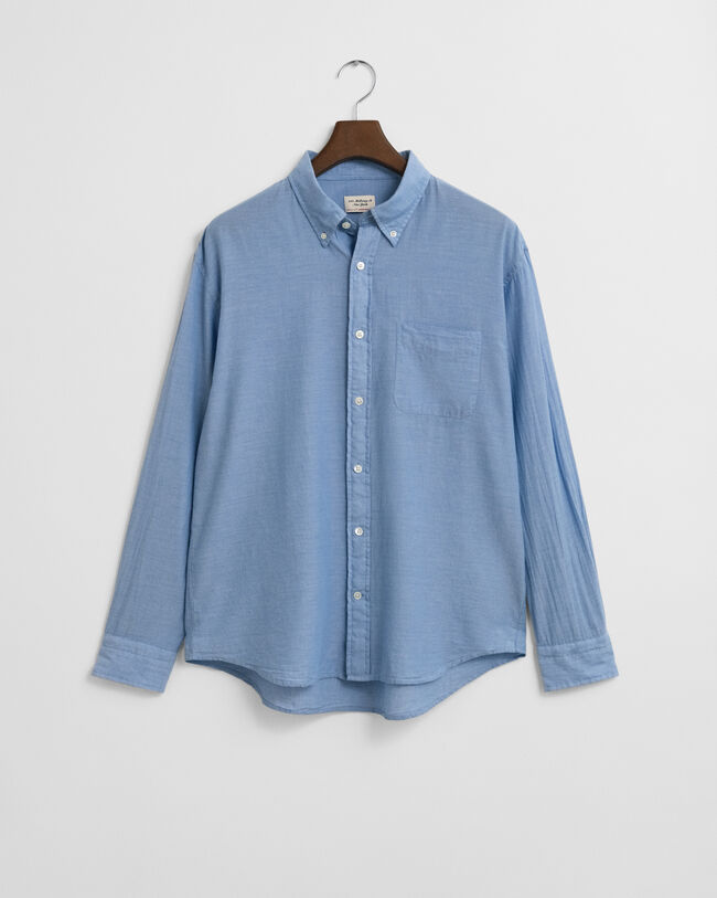 Relaxed fit ‑mitoitettu indigonsininen chambray-paita