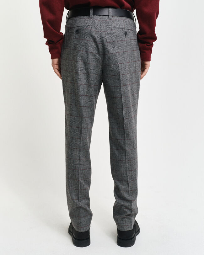 Slim fit ‑mitoitetut ruudulliset puvunhousut