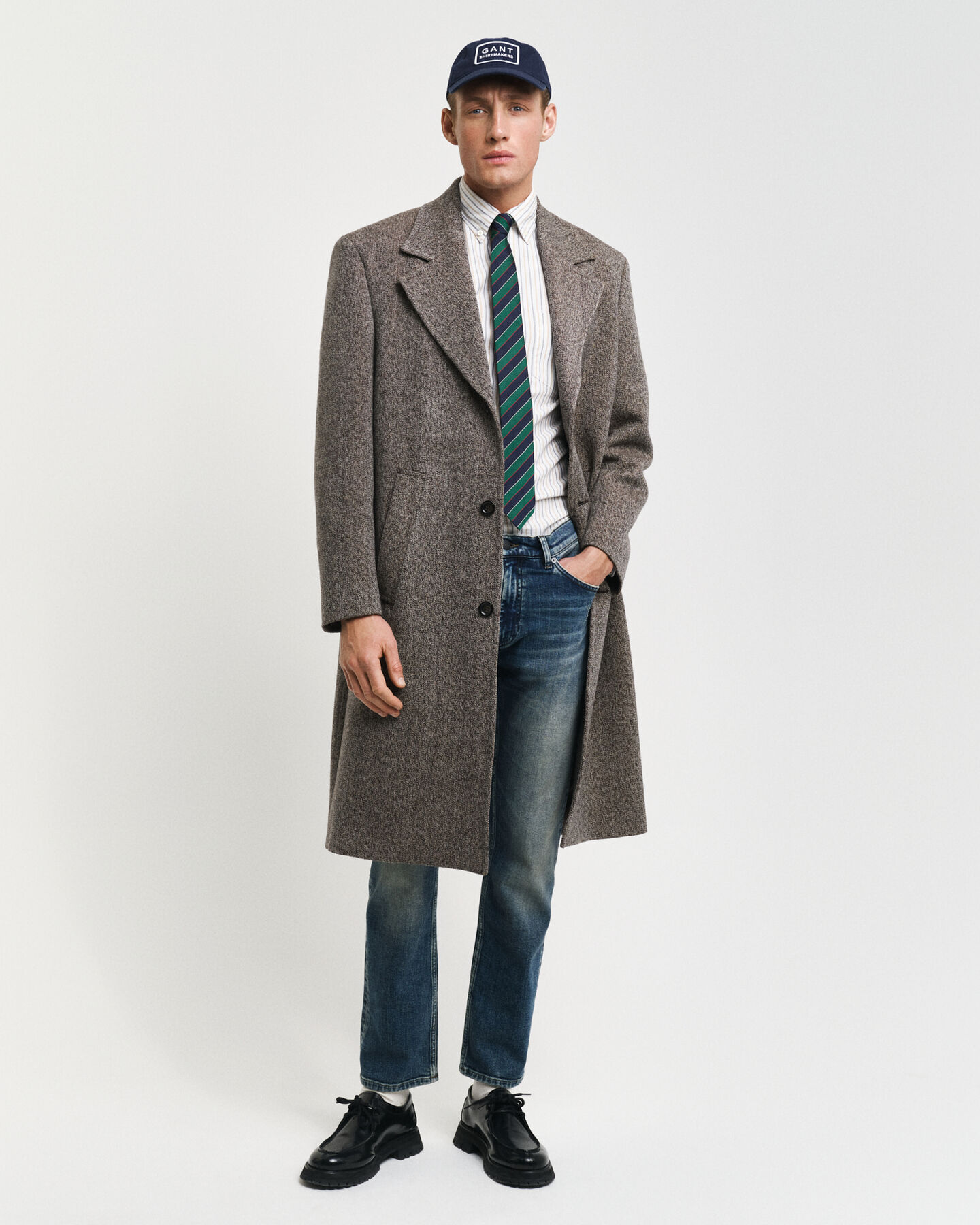 Regular fit ‑mitoitettu raidallinen klassinen oxford-paita