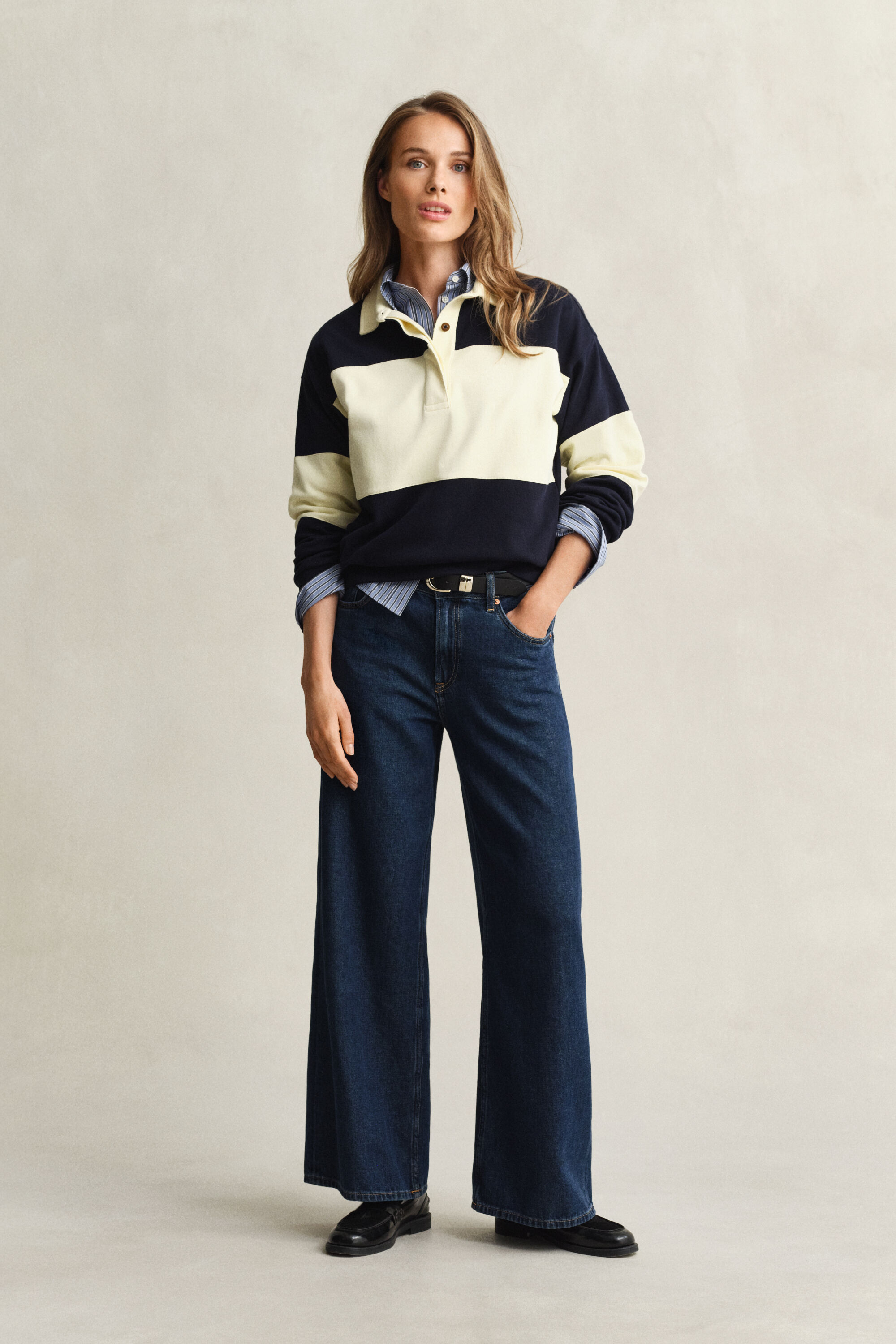 Kohopintainen monivärinen Rugger-pikeepaita