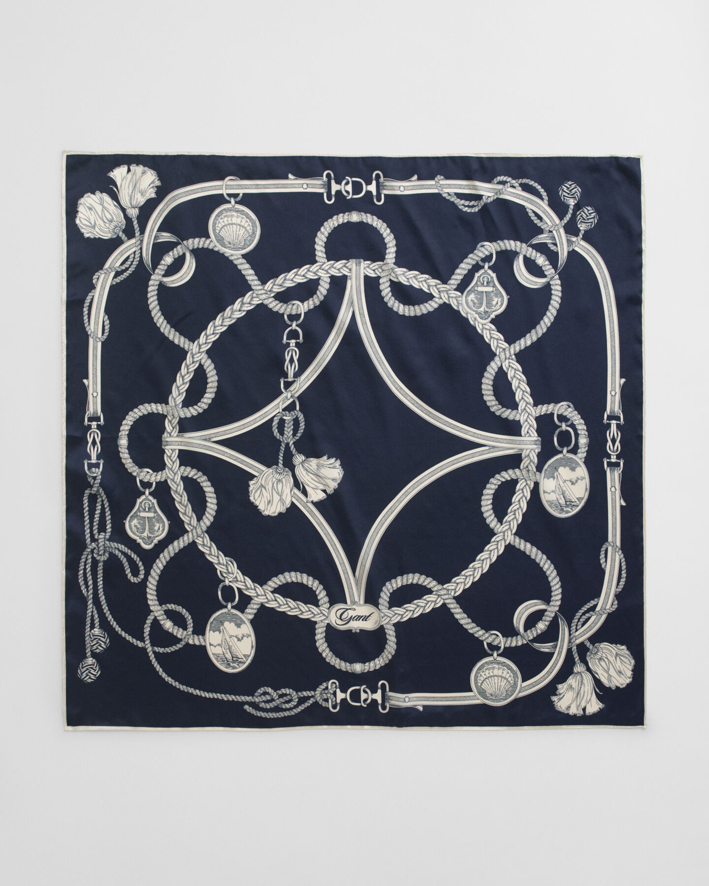 Printtikuvioitu Sailing-silkkihuivi