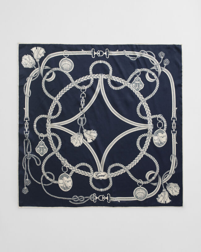 Printtikuvioitu Sailing-silkkihuivi