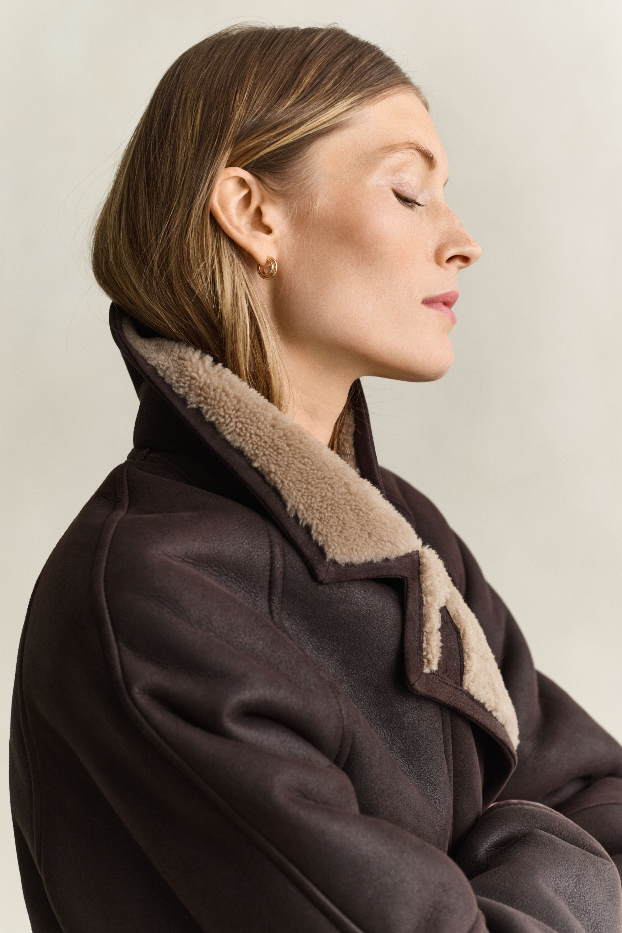 Shearling-takki
