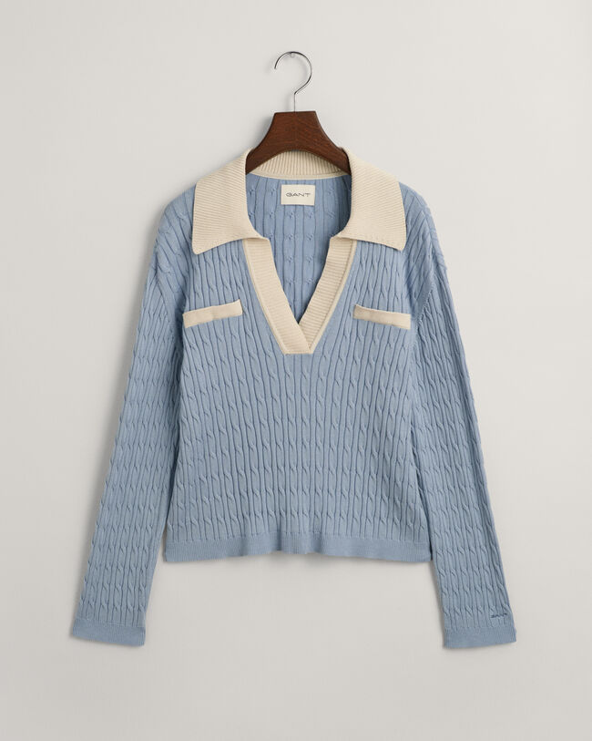 Palmikkokuvioitu pikeeneulepusero