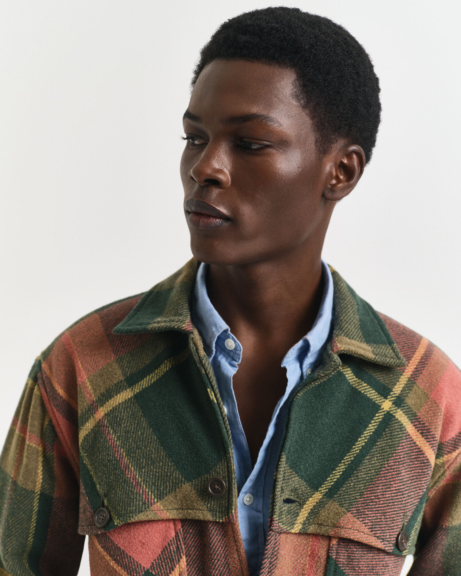 Relaxed fit ‑mitoitettu villakankainen ruutupaita