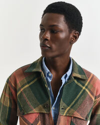 Relaxed fit ‑mitoitettu villakankainen ruutupaita