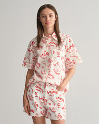 Relaxed&nbsp;fit ‑mitoitettu lyhythihainen tekstiprinttipaita