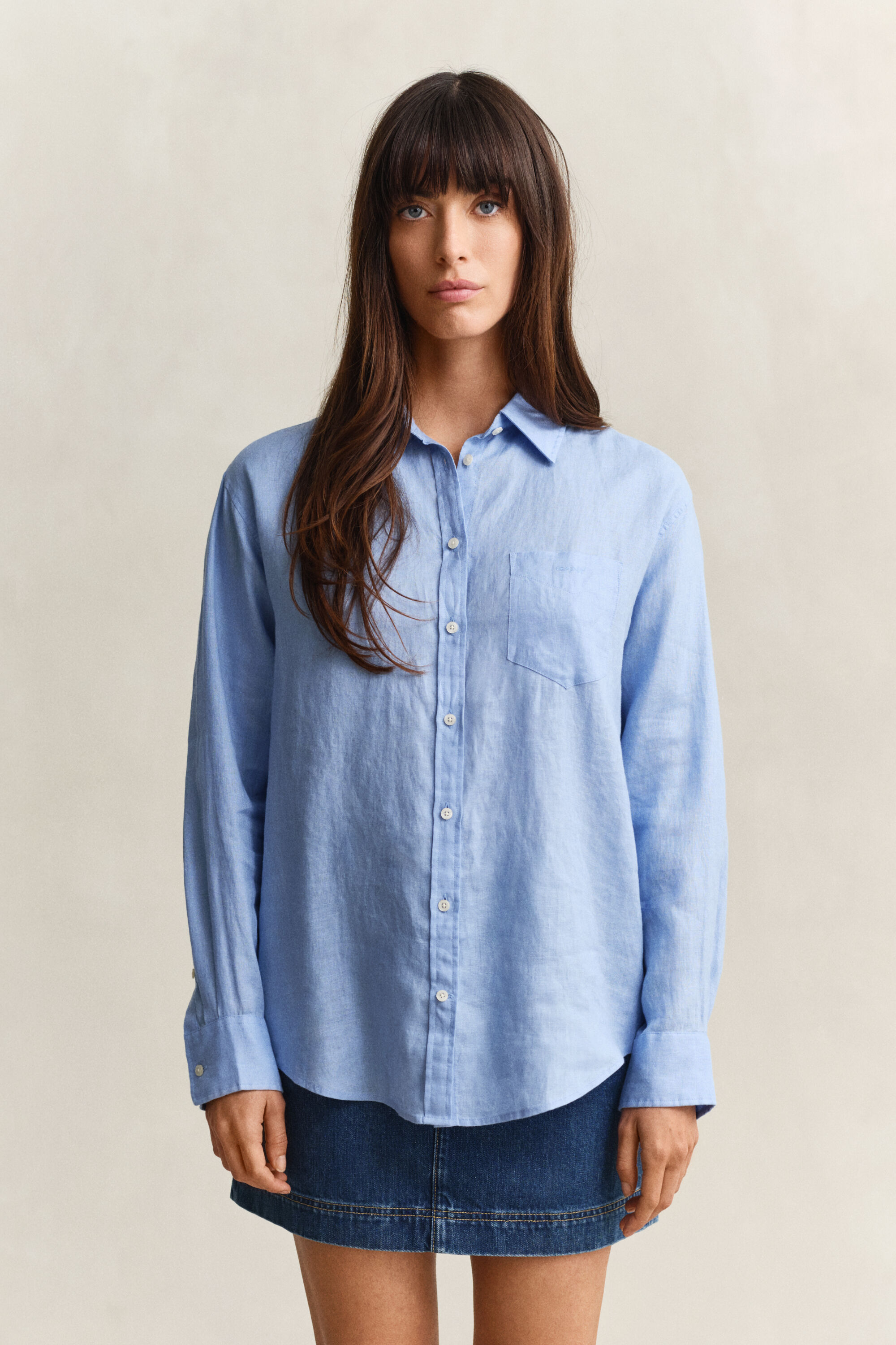 Relaxed fit ‑mitoitettu pellavapaita