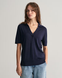 Ohut lyhythihainen Rugger‑neulepaita