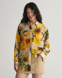 Relaxed fit ‑mitoitettu printtikuvioitu Sunflower-paita puuvilla-silkkisekoitetta