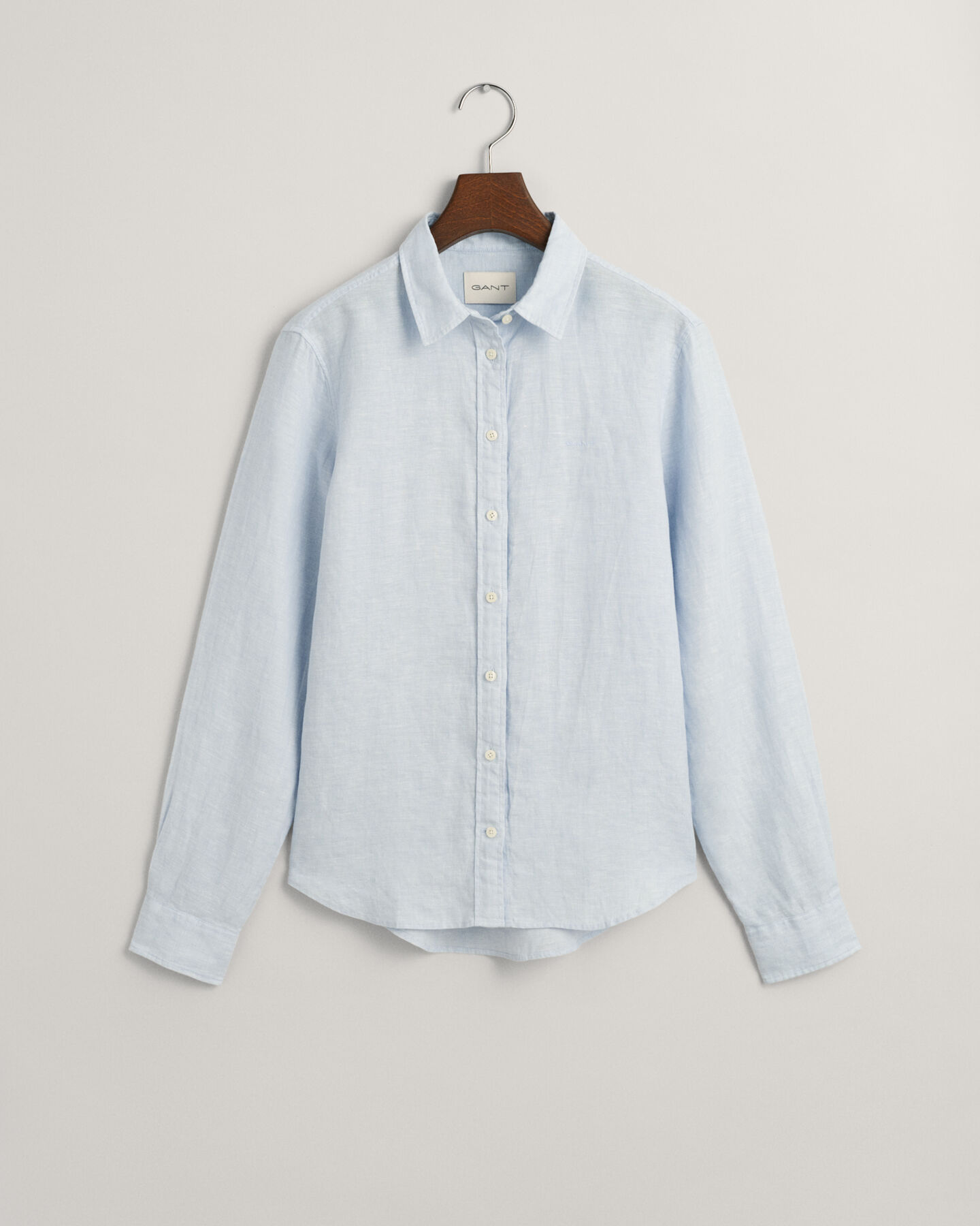 Regular fit ‑mitoitettu pellavainen chambray-paita