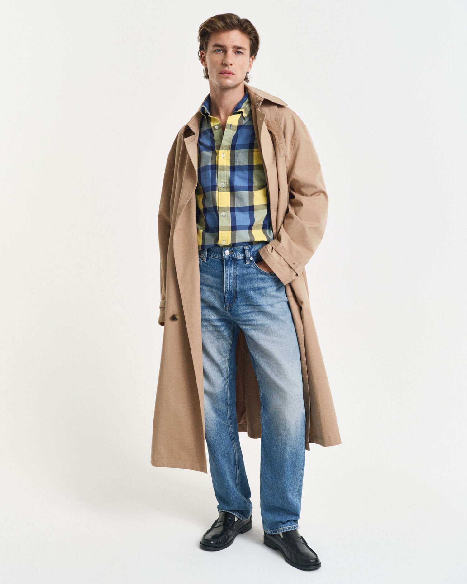 Relaxed fit ‑mitoitettu ruudullinen tvillipaita