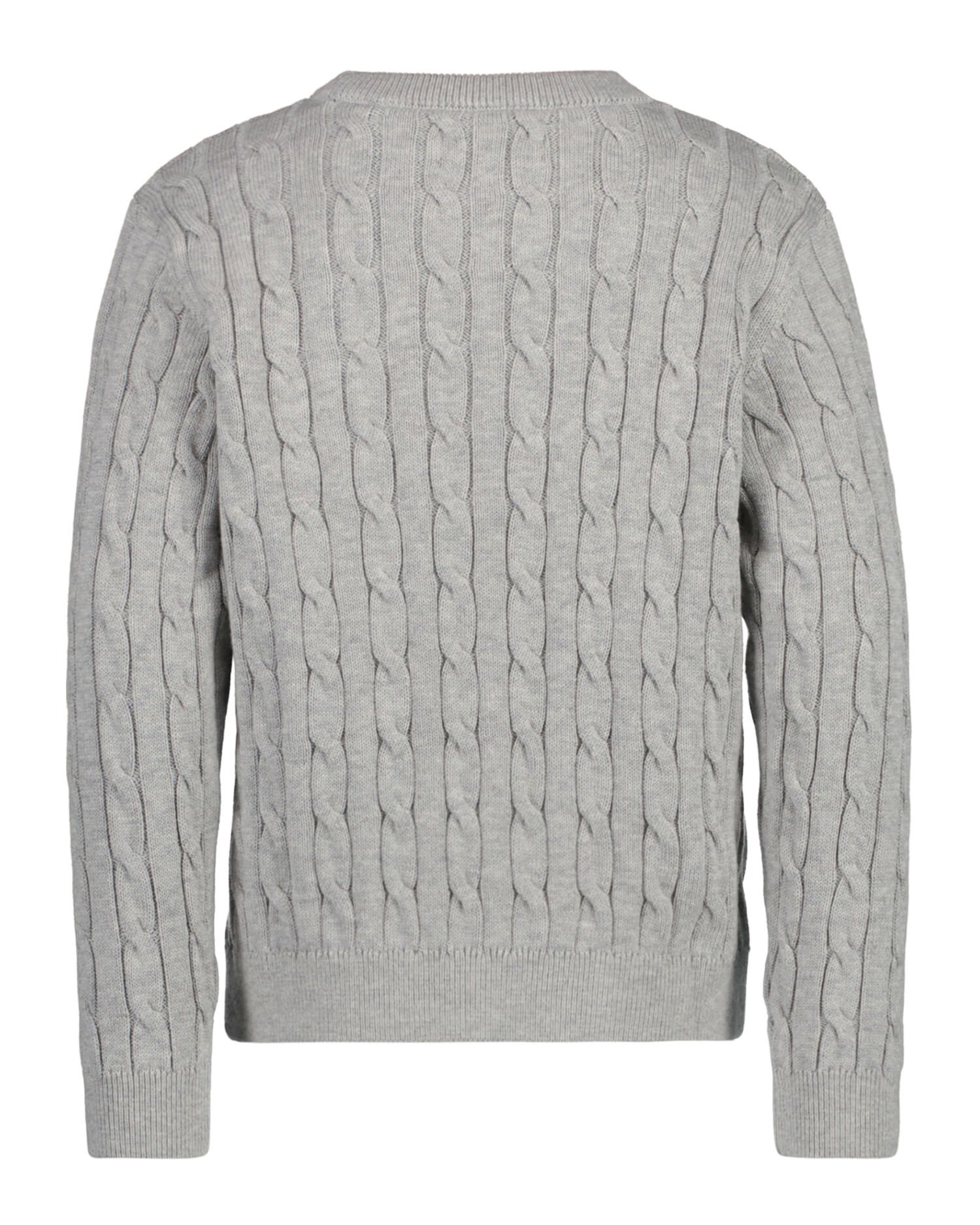 Kids-malliston puuvillainen Shield-palmikkoneulepusero, jossa pyöreä pääntie