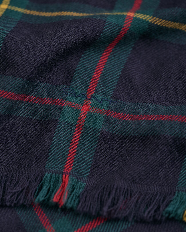 Ruudullinen merinovillahuivi