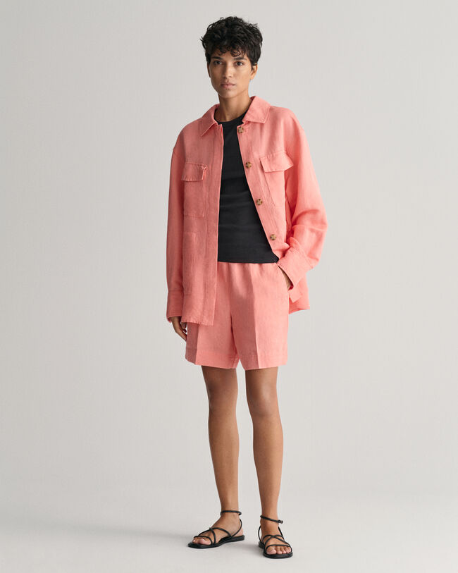 Relaxed&nbsp;fit ‑mitoitetut Pull-On-pellavasekoiteshortsit