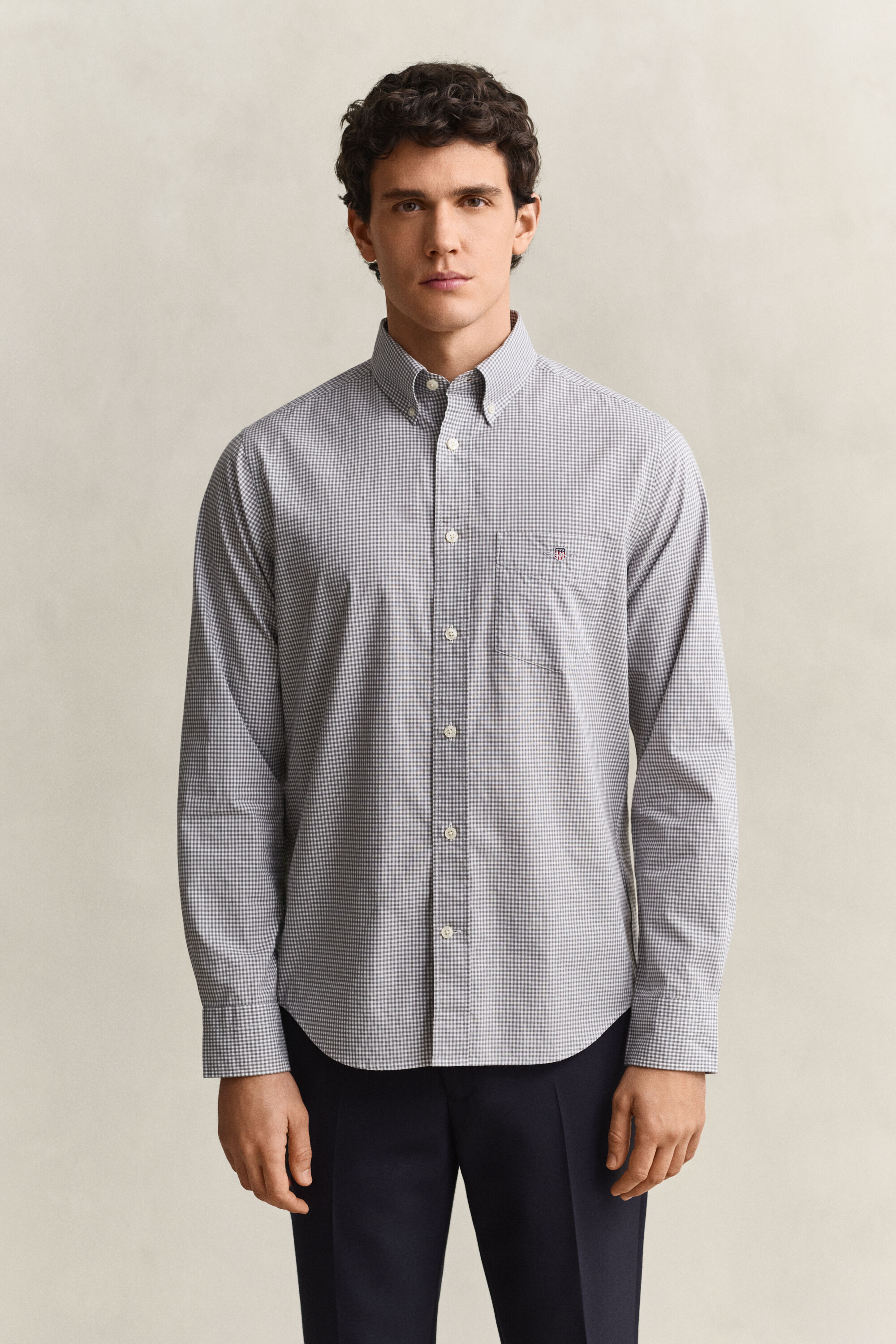 Gingham-ruudullinen Classic-popliinipaita