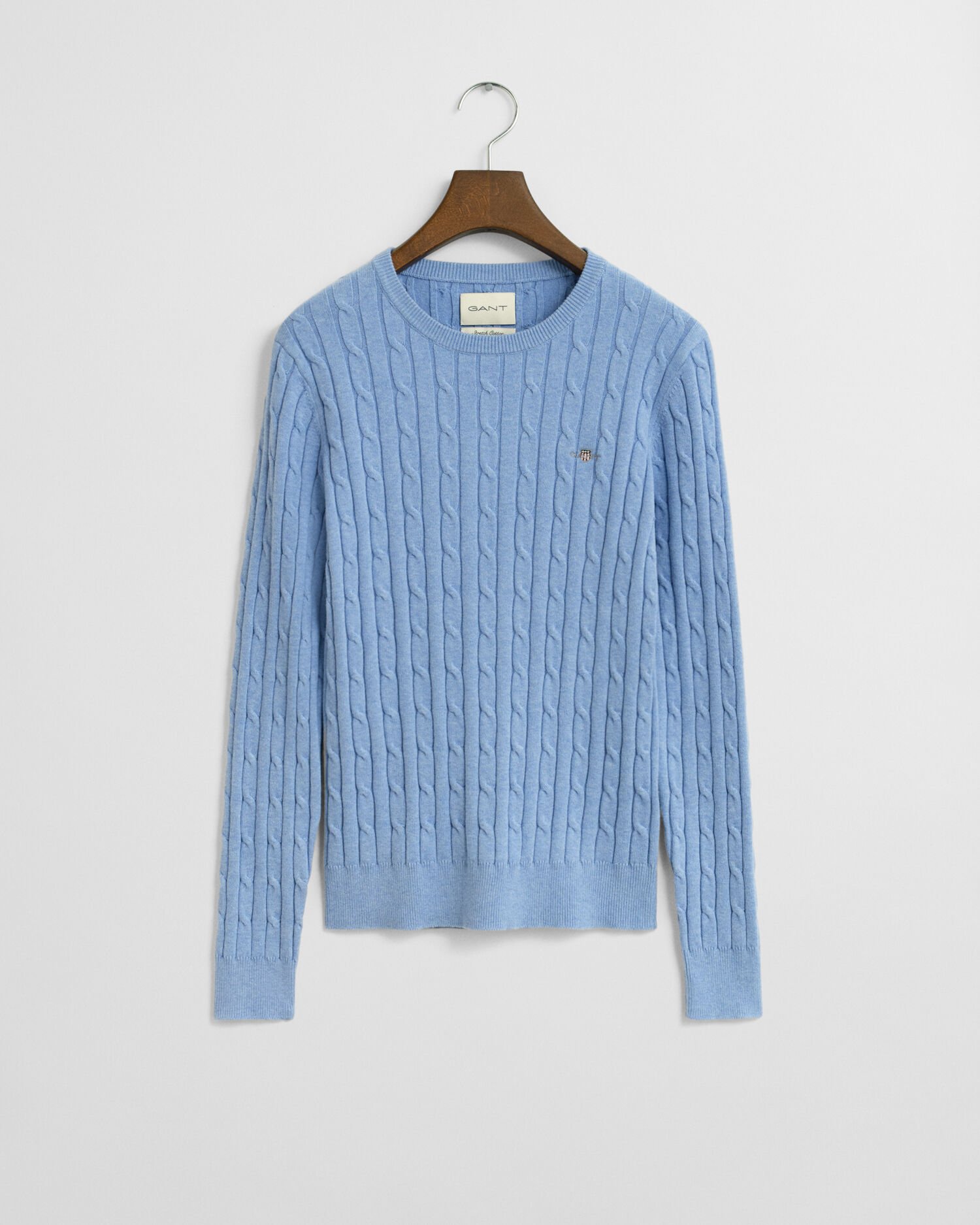 Palmikkoneule, jossa pyöreä pääntie