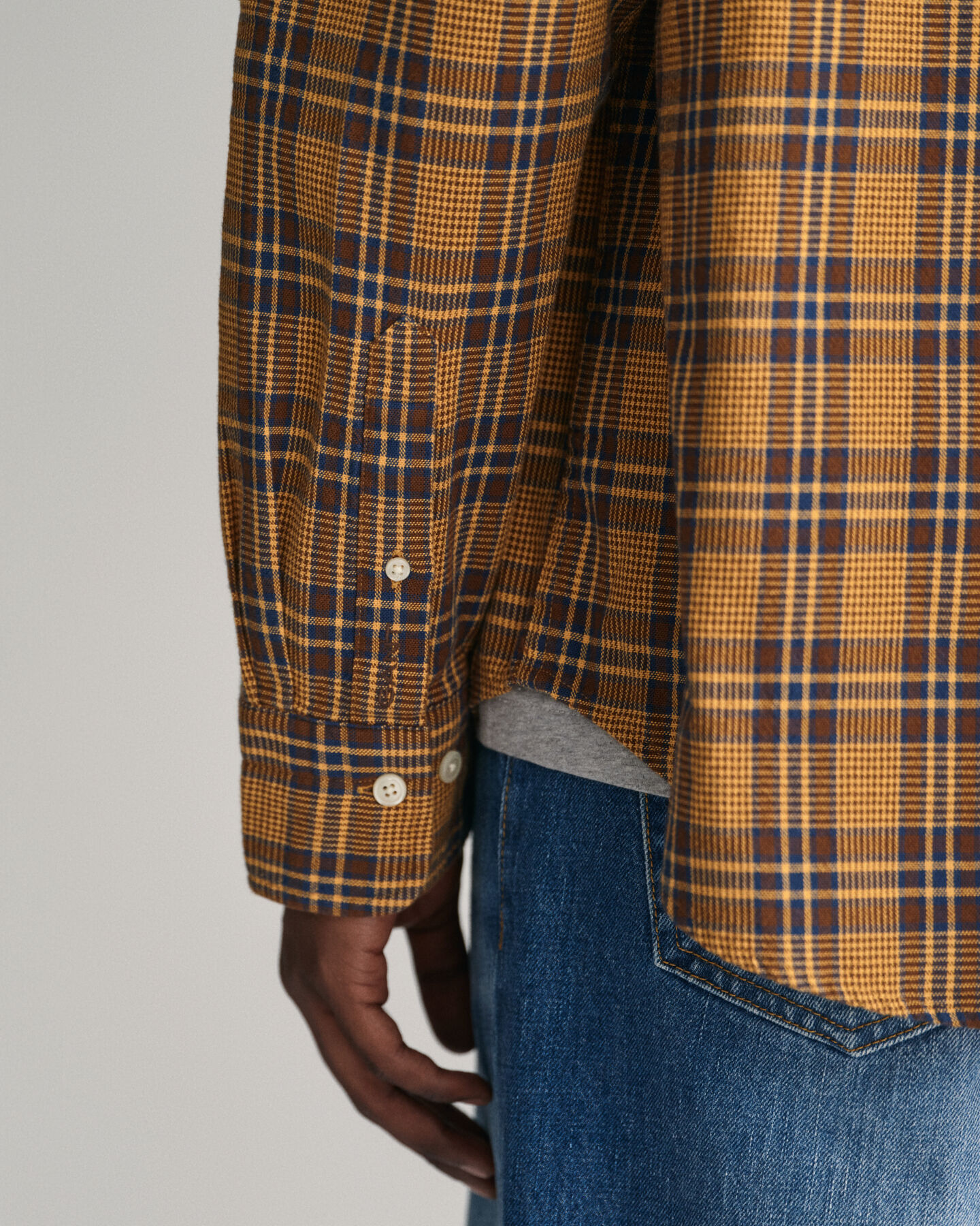 Relaxed&nbsp;fit ‑mitoitettu kohopintainen ruutupaita