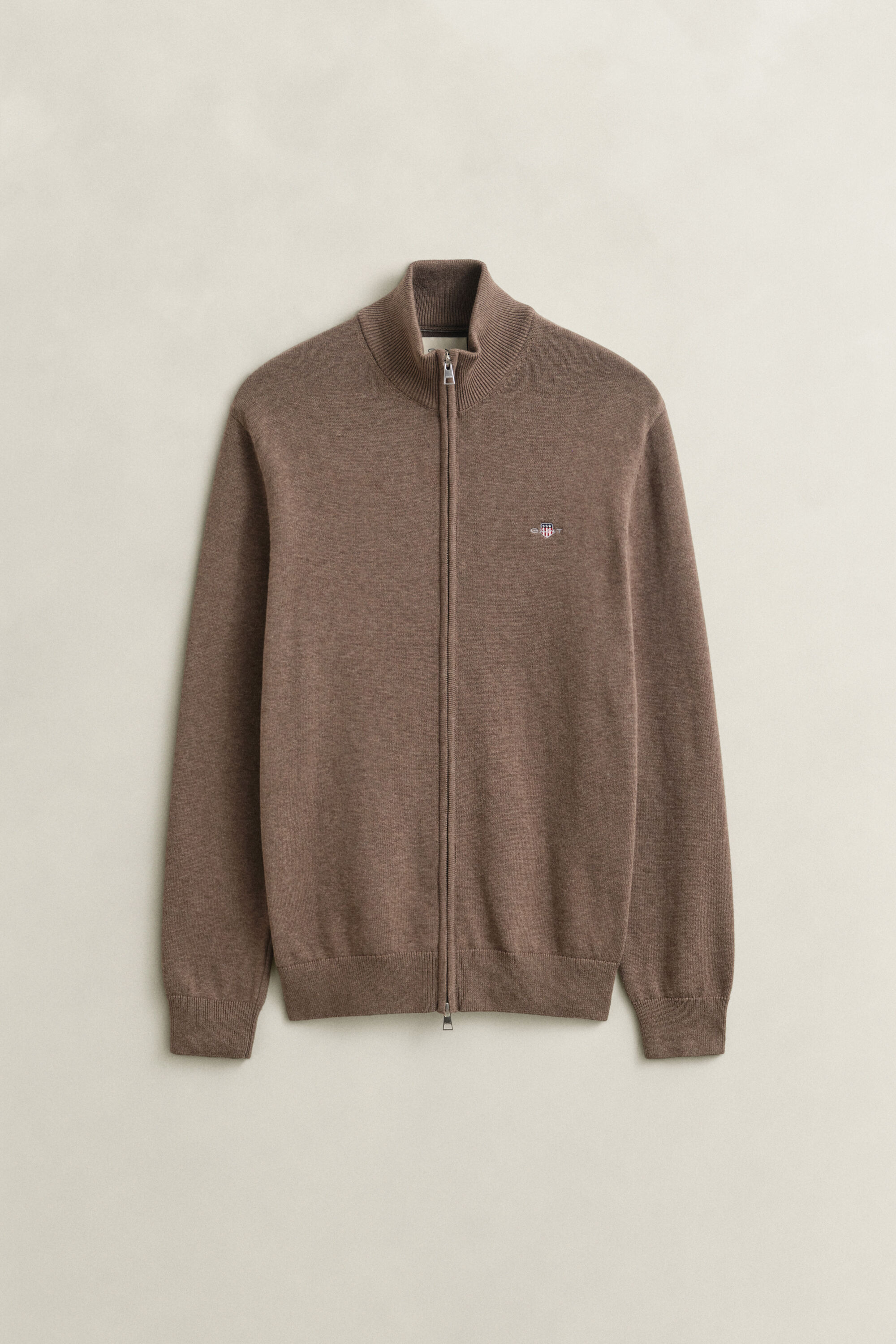 Vetoketjullinen Casual-puuvillaneuletakki