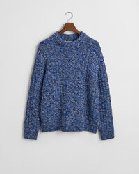 Kohopintainen villasekoiteneule, pyöreä pääntie