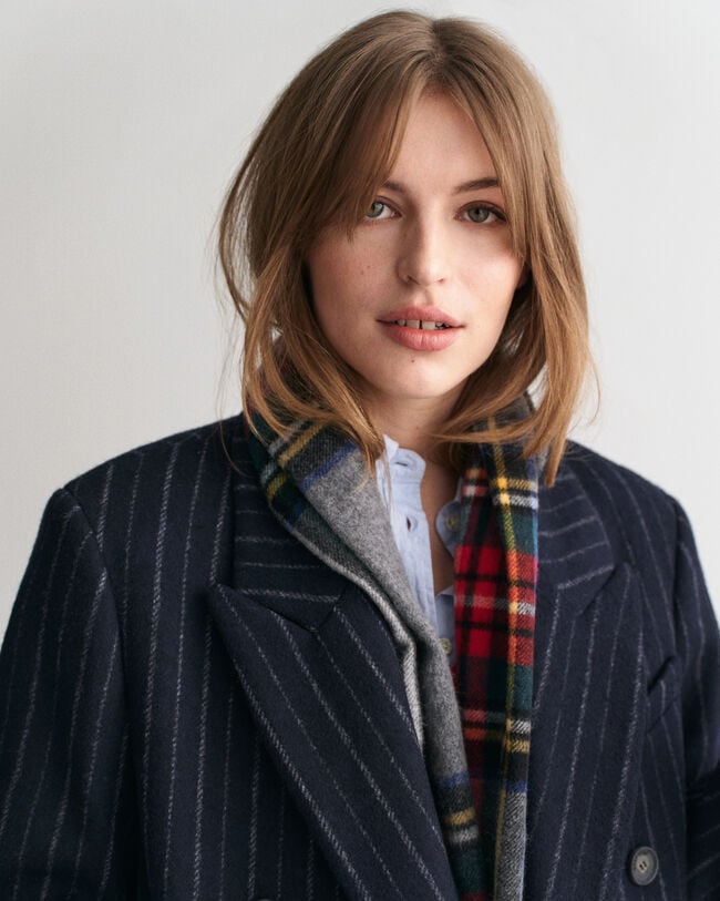 Liituraitainen villakangastakki