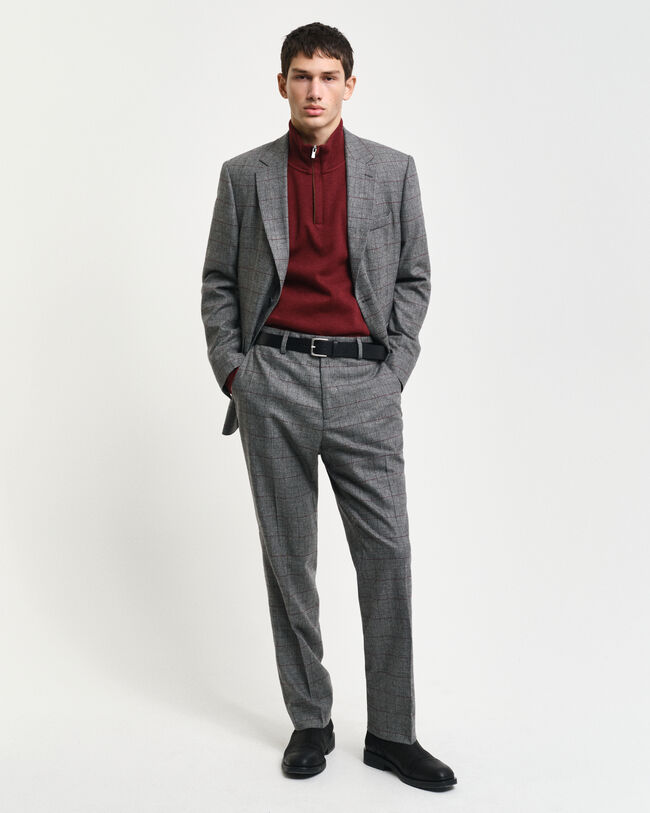 Slim fit ‑mitoitetut ruudulliset puvunhousut