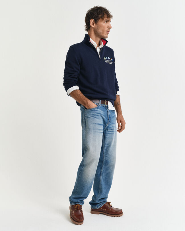 Nautical Flags ‑neulepusero vetoketjukauluksella