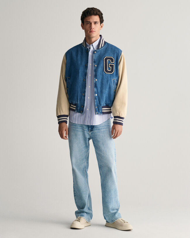 Relaxed fit ‑mitoitettu raidallinen Heritage-oxford-paita