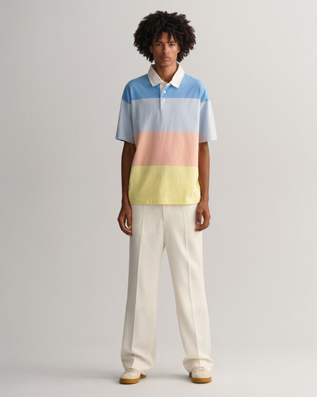 Lyhythihainen Retro Block Stripe Rugger ‑paita