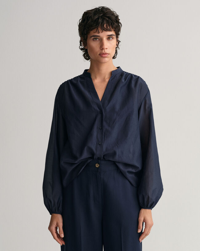 Relaxed fit ‑mitoitettu pusero puuvilla-silkkisekoitetta