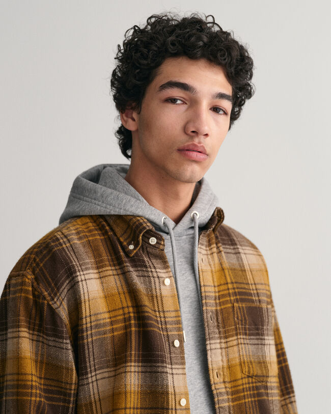 Relaxed&nbsp;fit ‑mitoitettu ruutupaita paksusta flanellista