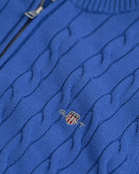 Puuvillainen palmikkoneule, vetoketjukaulus