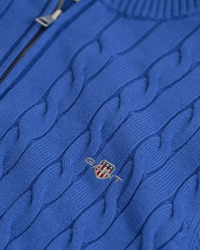 Puuvillainen palmikkoneule, vetoketjukaulus