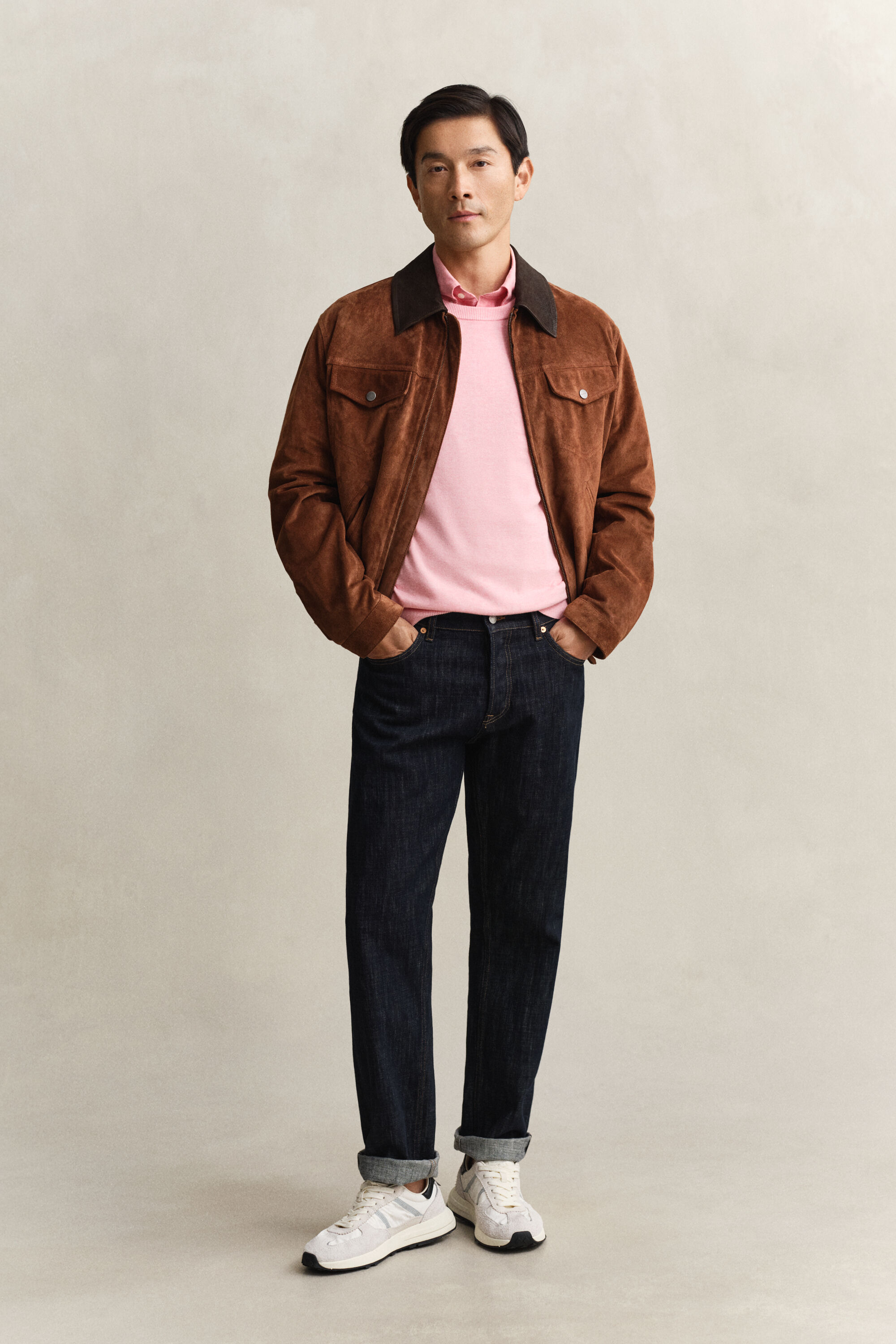 Puuvillaneulepusero, pyöreä pääntie