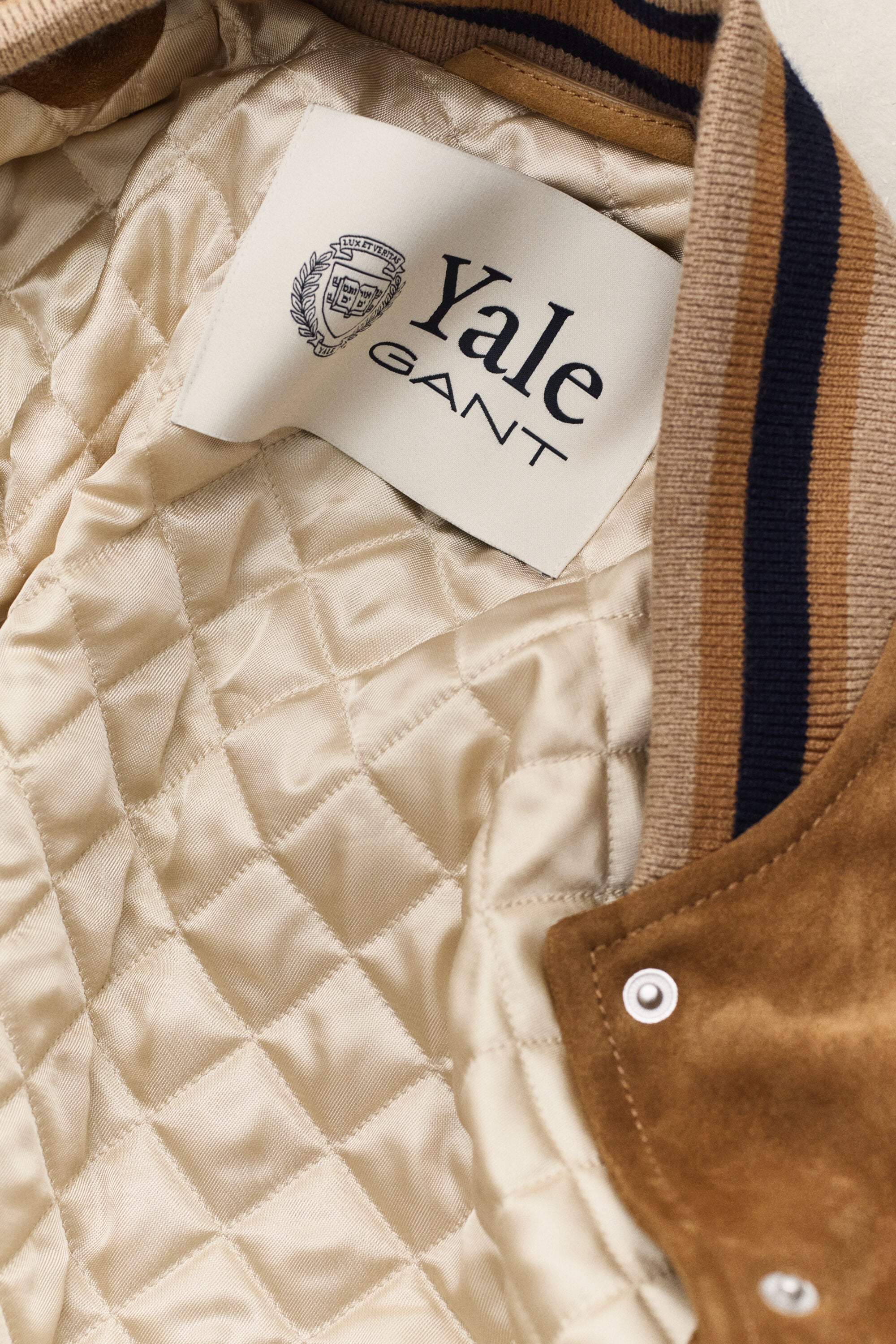 Gant x Yale Varsity Jacket ‑mokkanahkatakki