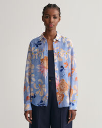 Regular fit ‑mitoitettu printtikuvioitu Floral‑paita puuvilla-silkkisekoitetta