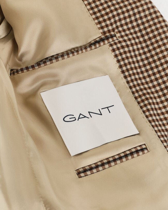 Relaxed fit ‑mitoitettu gingham-ruudullinen bleiseri