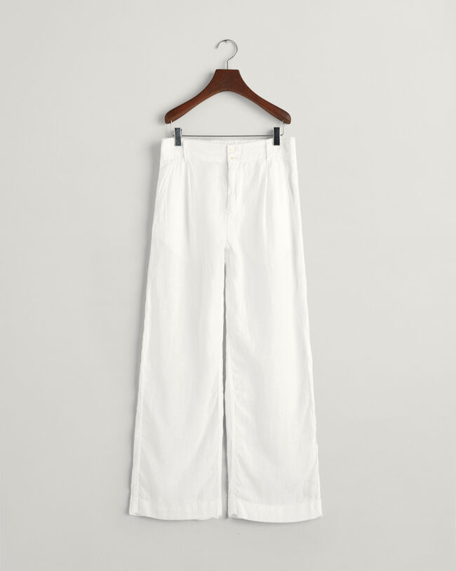 Teen Girls ‑malliston leve&auml;lahkeiset laskostetut pellavahousut