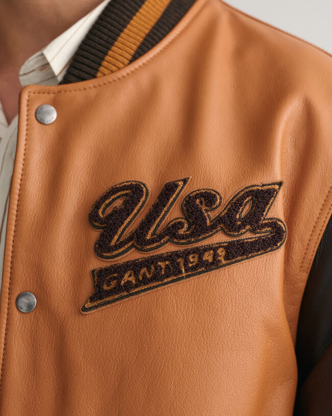 Nahkainen GANT Varsity Jacket