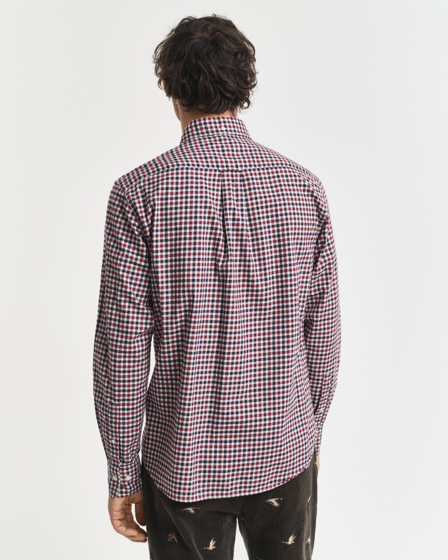 Regular fit ‑mitoitettu gingham-ruudullinen paita tvillikankaasta