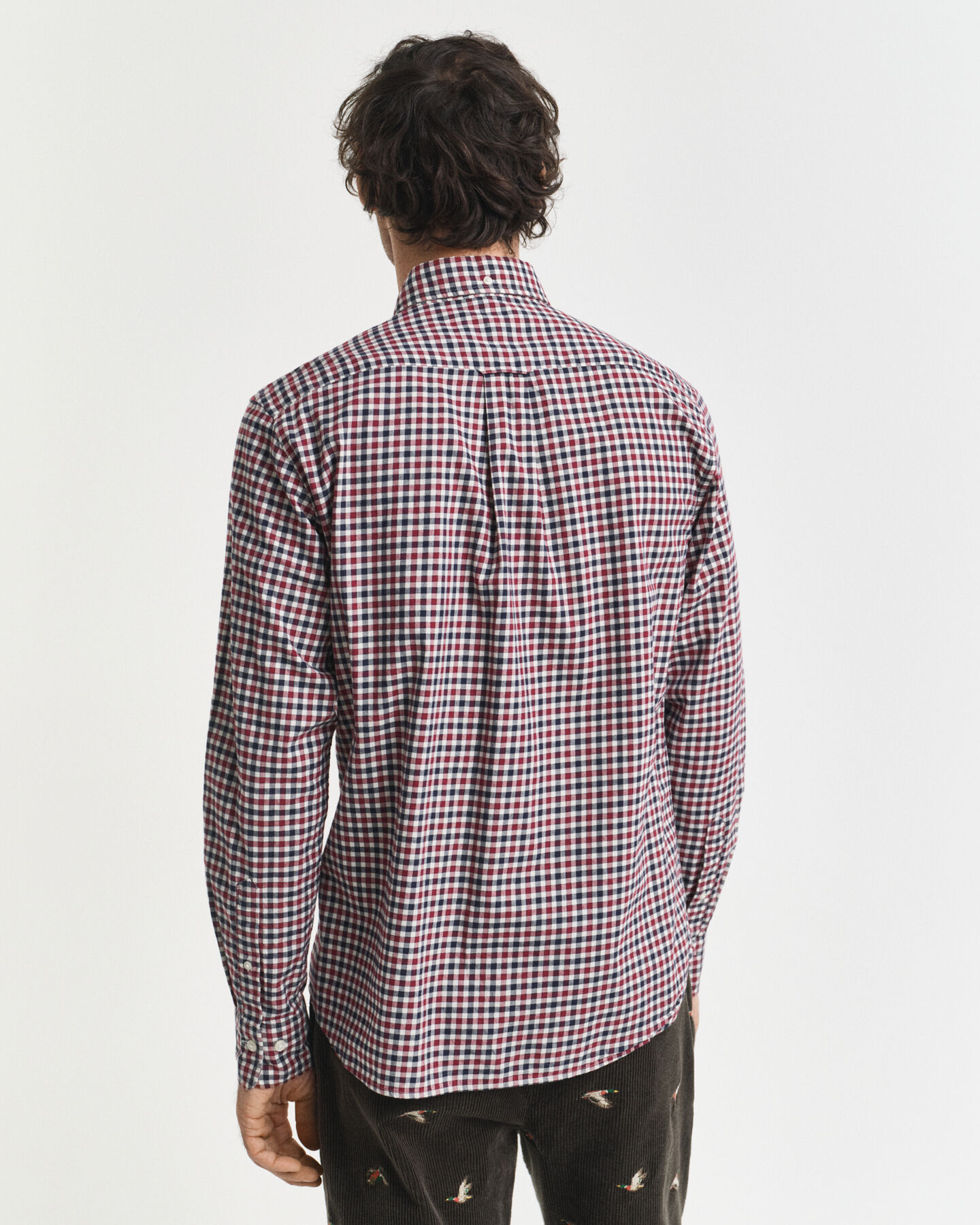 Regular fit ‑mitoitettu gingham-ruudullinen paita tvillikankaasta