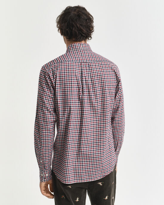 Regular fit ‑mitoitettu gingham-ruudullinen paita tvillikankaasta