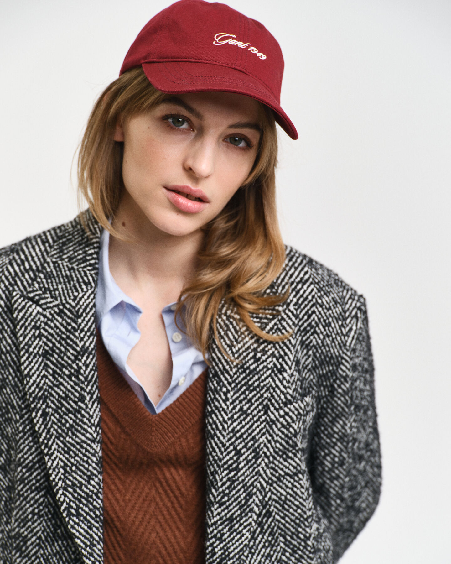 Relaxed fit ‑mitoitettu kalanruotokuvioinen bleiseri