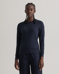 Keveä puuvillaneulepusero, pyöreä pääntie