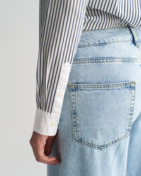 Regular fit ‑mitoitettu raitapaita, kontrastivärinen kaulus