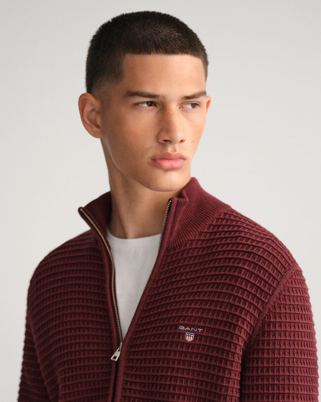 Vetoketjullinen Texture-puuvillaneuletakki