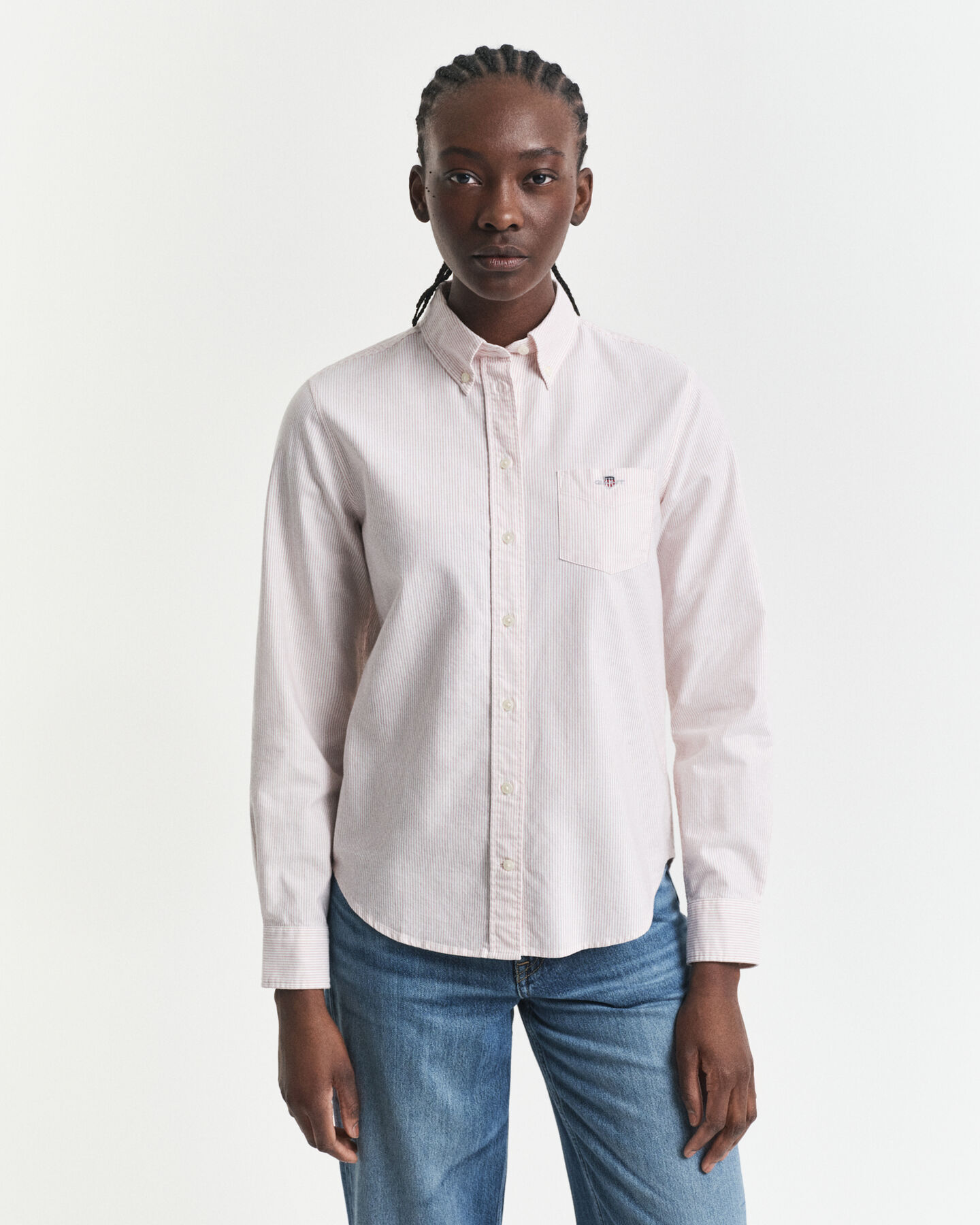 Regular fit ‑mitoitettu raidallinen Classic-oxford-paita