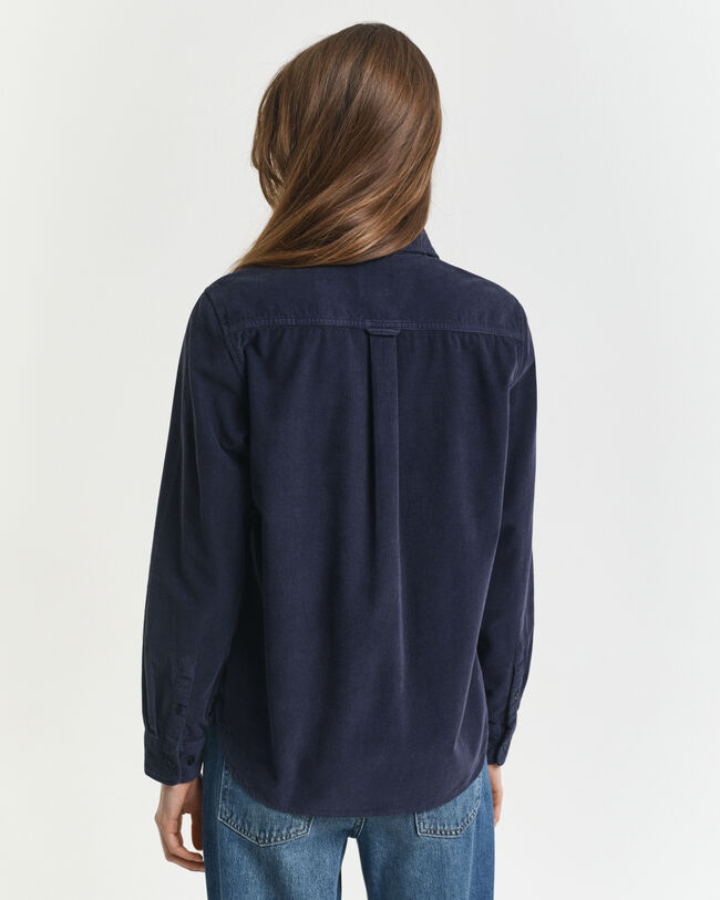 Regular fit ‑mitoitettu vakosamettipaita